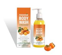 Persimmon Body Wash for Old People Smell, Persimmon Soap for Body Odor, gel douche déodorant au kaki naturel, nettoyant pour le corps pour tous les types de peau, peau purifiante (1)