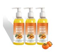Persimmon Body Wash for Old People Smell, Persimmon Soap for Body Odor, gel douche déodorant au kaki naturel, nettoyant pour le corps pour tous les types de peau, peau purifiante (3)