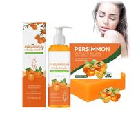 Persimmon Body Wash for Old People Smell, Savon Persimmon naturel Contrôle des odeurs de lavage du corps, désodorisant Savon avec du kakis pour le visage et le corps, le nettoyage en profondeur (1)