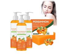 Persimmon Body Wash for Old People Smell, Savon Persimmon naturel Contrôle des odeurs de lavage du corps, désodorisant Savon avec du kakis pour le visage et le corps, le nettoyage en profondeur (3)