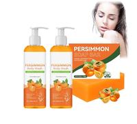 Persimmon Body Wash for Old People Smell, Savon Persimmon naturel Contrôle des odeurs de lavage du corps, désodorisant Savon avec du kakis pour le visage et le corps, le nettoyage en profondeur (2)