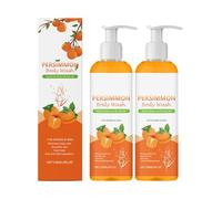 Persimmon Body Wash, gel douche corporel Persimmon anti-transpirant avec persimmon, gel douche nettoyant naturel, nettoyant pour le corps biologique, pour hommes et femmes, tous types de peau (2