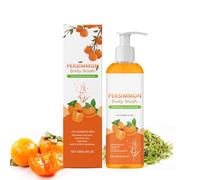 Persimmon Gel douche kaki contre les odeurs corporelles et les odeurs de vieillesse | Gel douche rafraîchissant à l'extrait de thé vert pour hommes et femmes | Nettoyant en profondeur | Savon naturel