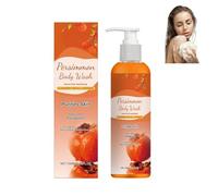 Persimmon Gel douche pour le corps kaki contre les odeurs corporelles - Savon naturel comme déodorant pour l'odeur de l'âge et les pieds transpirants, nettoyant pour avant-bras et parties intimes