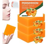 Persimmon Soap for Body Odor, Body Bar Soap for Old People Smell, Handmade Natural Soaps for Better Skin, Deeply Moisturizing Bath Wash for Women & Men 100g (3)