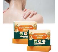 Persimmon Soap For Body Odor Control,Handmade Deodorizing Persimmon Soap Bar for Old People Smell,Hydrating Body Wash Bar,Natural Persimmon Extract Deodorant Body Wash Soap for Women & Men (2 Pcs)