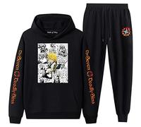 PERSIMONE The Seven Deadly Sins Hoodie Sweatpants Set Survêtement Anime Meliodas Cosplay Costume Imprimé Sportswear pour Unisexe