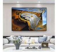 Persistance de la mémoire peintures sur toile de Salvador Dali célèbres affiches d'art mural avec cadre 60x80cm[13011]