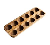 Persistence 12 Trous Style Japonais en Bois Double RangéE BoîTe de Rangement D'Oeufs Maison Organisateur Support Oeufs Titulaire Cuisine DéCor Accessoires