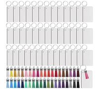 Persistence 160 PièCes SéRies Sublimation Porte-CléS éBauches Ensemble Porte-CléS Sublimation éBauches Transfert de Chaleur Porte-CléS Glands MDF Blanc-Rectangle