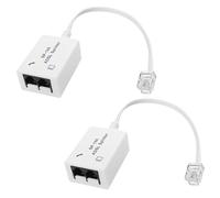 Persistence 2 Pièces Répartiteur de Filtre DSL Répartiteur ADSL pour Ligne Téléphonique Mâle à 2 Femelles RJ11 6P4C/6P2C Adaptateur Convertisseur de Modem Téléphonique