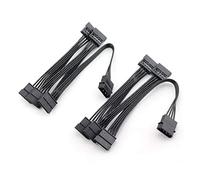 Persistence 2 Pièces Séries Molex 4Pin IDE à 5 15Pin Disque Dur Alimentation Séparateur Câble pour Bricolage Pc Sever 18Awg 4 Broches à 15 Broches Alimentation