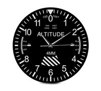 Persistence AltimèTre Horloge Murale Suivi Pilote Avion Avion Mesure D'Altitude Montre Murale Moderne Instrument Classique DéCor à