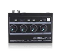 Persistence AMP-I4Ⅱ Amplificateur de Casque Professionnel 4 Canaux Amplificateur Audio Stéréo Compact + Entrée 6,35 mm 3,5 mm Contrôle du Volume Prise UE