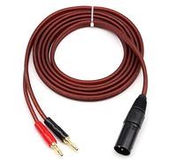 Persistence Câble de haut-parleur XLR vers banane, XLR 3 broches mâle vers double fiche banane, prise dorée de 4 mm vers XLR3 Pro HiFi