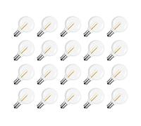 Persistence Lot de 20 ampoules LED G40 de rechange avec culot à vis E12 incassables pour guirlandes lumineuses solaires