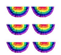 Persistence Lot de 6 fanions plissés arc-en-ciel pour fan de fierté - Décoration murale LGBTQ - Rayon B - 45 cm