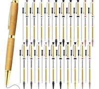 Persistence Lot de stylos rotatifs fins de 7 mm avec recharges en bois pour bricolage, amis, enseignants, étudiants D