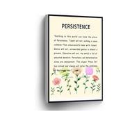 Persistence Quote Canvas Print Nothing In This World Can Take The Place Of Persistence Calvin Coolidge Inspirational Wall Art for Home Office School Decor(Framed,12x18inch(30x45cm))