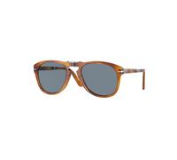 Persol Homme Sunglass PO0714SM 714SM - Steve McQueen - Couleur du Monture: Havana Clair, Couleur de Lentille: Bleu cristal