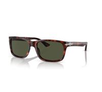 Persol Homme Persol PO3048S 24/31 Lunettes de soleil Acétate Tortue Vert Carré Normale