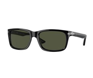 Persol Homme Persol PO3048S 95/31 Lunettes de soleil Acétate Noir Vert Carré Normale