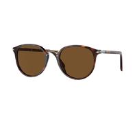 Persol Homme Persol PO3210S 24/57 Lunettes de soleil Acétate Tortue Marron Ronde Polarisé