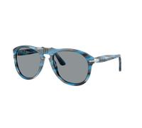 Persol Homme Sunglass PO0649 649 - Original - Couleur du Monture: Rayé Bleu et Gris, Couleur de Lentille: Gris