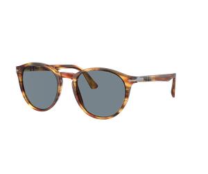 Persol Homme Sunglass PO3152S - Couleur du Monture: Jaune rayé Marron, Couleur de Lentille: Bleu