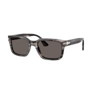 Persol Homme Sunglass PO3272S - Couleur du Monture: Striped Black & Grey, Couleur de Lentille: Gris foncé
