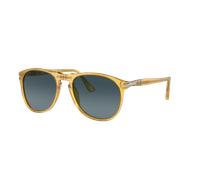 Persol Homme Sunglass PO9649S - Couleur du Monture: Miel, Couleur de Lentille: Bleu clair