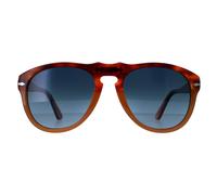 Persol Homme PO0649 1025S3 Lunettes de soleil Acétate Marron Bleu Pilote Polarisé