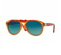 Persol Lunettes de soleil PO0649 1025S3 Homme Acétate Marron/Bleu Pilote Polarisées 54 mm