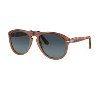 Persol Homme Persol PO0649 1025S3 Lunettes de soleil Acétate Marron Bleu Pilote Polarisé