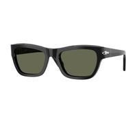 Persol Unisex Persol PO0091S 95/58 Lunettes de soleil Acétate Noir Vert Papillon Polarisé