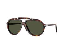 Persol Unisex PO0202S 24/31 Lunettes de soleil Acétate Tortue Vert Carré Normale