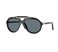 Persol Unisex Persol PO0202S 95/3R Lunettes de soleil Acétate Noir Bleu Carré Polarisé