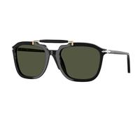 Persol Unisex PO0203S 95/31 Lunettes de soleil Acétate Noir Vert Carré Normale