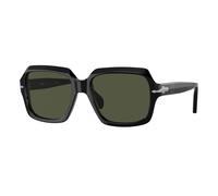 Persol Unisex Persol PO0581S 95/31 Lunettes de soleil Acétate Noir Vert Carré Normale