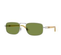 Persol Unisex Persol PO1027S 518/4E Lunettes de soleil Métal Argent Vert Pillow Normale