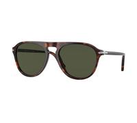 Persol Unisex PO3302S 24/31 Lunettes de soleil Acétate Tortue Vert Pilote Normale