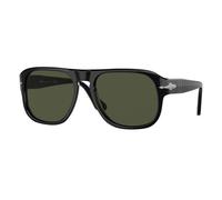 Persol Unisex Persol PO3310S JEAN 95/31 Lunettes de soleil Acétate Noir Vert Carré Normale