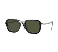 Persol Unisex Persol PO3330S 95/31 Lunettes de soleil Acétate Noir Vert Carré Normale
