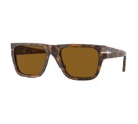 Persol Unisex Persol PO3348S 121033 Lunettes de soleil Acétate Marron Marron Carré Normale