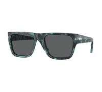 Persol Unisex PO3348S 1211B1 Lunettes de soleil Acétate Bleu Gris Carré Normale
