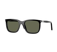 Persol Unisex Persol PO3357S RENZO 95/58 Lunettes de soleil Acétate Noir Vert Carré Polarisé