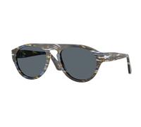 Persol Unisex Persol PO3370S 1222R5 Lunettes de soleil Acétate Multicolore Bleu Pilote Normale