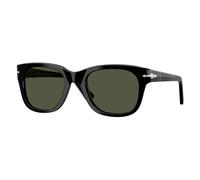 Persol Lunettes de soleil PO3372S Acétate noir Verres verts 53 mm Unisexe Carré