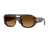 Persol Unisex Persol PO3373S VINCENT 24/85 Lunettes de soleil Acétate Tortue Marron Pilote Normale Ombré
