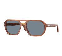 Persol Unisex Persol PO3393S GUIDO 96/56 Lunettes de soleil Acétate Marron Bleu Pillow Normale